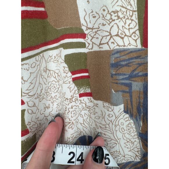 90s Vintage Shirt Large Brown Art Print Floral Button Short Sleeve Camp Beach - Picture 6 of 6